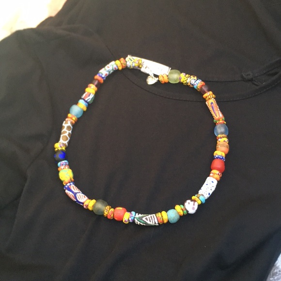 Hand Crafted Jewelry Artisan Sea Glass Recycled Painted Bead